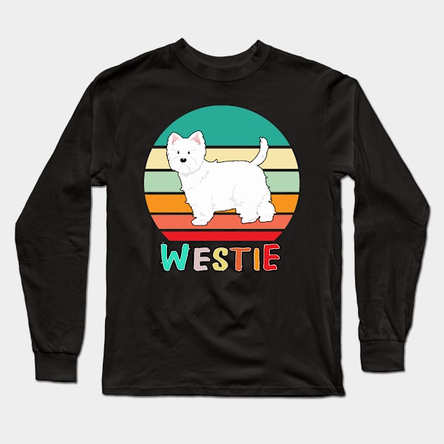 Vintage Retro Westie Long Sleeve T-Shirt by adrinalanmaji